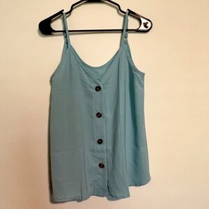 Button down light blue tank